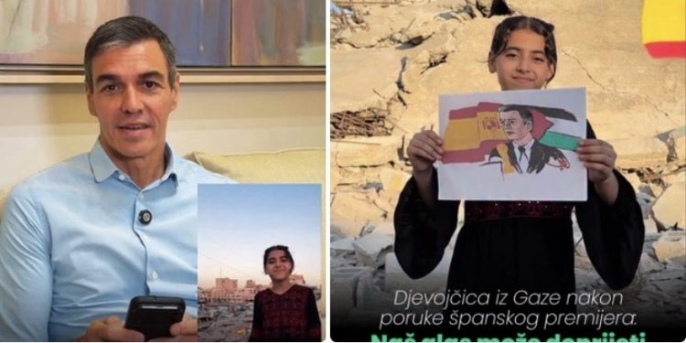 Palestinska djevojčica: Sanchezova poruka vratila mi je nadu da će svijet čuti glas djece iz Gaze