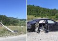 SAOBRAĆAJNA NESREĆA KOD TUTINA: Automobil se zakucao u banderu