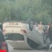 Automobil završio na krovu u Donjem Sebečevu, na putu Novi Pazar–Tutin