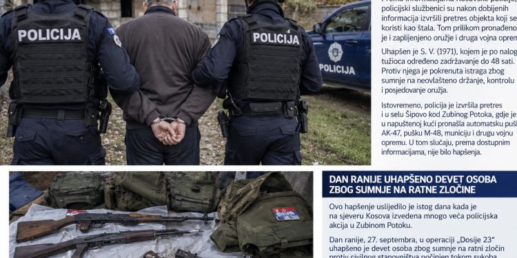 JOŠ JEDAN SRBIN UHAPŠEN NA SJEVERU KOSOVA: U ŠTALI PRONAĐENO ORUŽJE I MUNICIJA