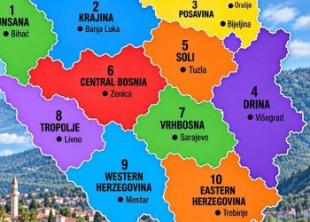 NOVA MAPA BOSNE I HERCEGOVINE: PRIJEDLOG KOJI UKIDA ENTITETE I UVODI 10 FEDERALNIH JEDINICA