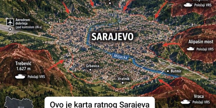 KARTA RATNOG SARAJEVA: GRAD KOJI JE 1.425 DANA BIO OPKOLJEN SA SVIH STRANA