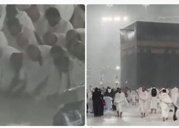 Jaka kiša pogodila Mekku, stotine vjernika obavljali namaz VIDEO