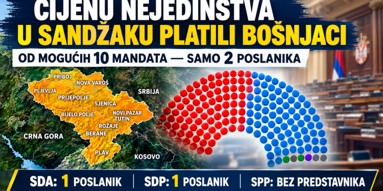 CIJENU NEJEDINSTVA U SANDŽAKU PLATILI BOŠNJACI: OD 10 MOGUĆIH MANDATA DO SAMO 2 POSLANIKA