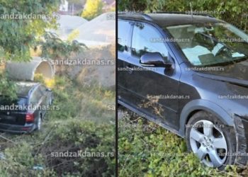 RASPRAVA PRERASLA U JURNJAVU: Automobil završio u kanalu kod kvantaške pijace u Novom Pazaru