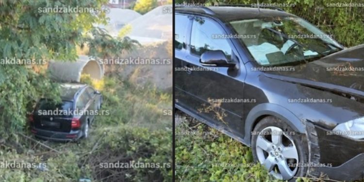 RASPRAVA PRERASLA U JURNJAVU: Automobil završio u kanalu kod kvantaške pijace u Novom Pazaru